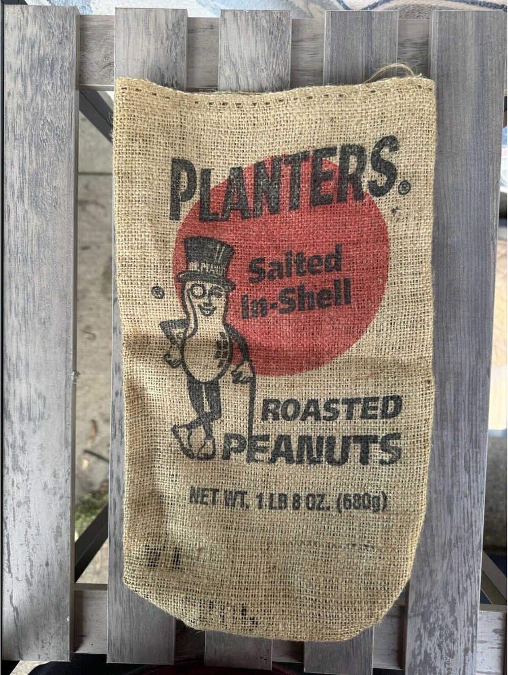 Mr. Peanut Planters Salted In-Shell Roasted Peanut Burlap Bag 1lb 8oz  15" x 8"